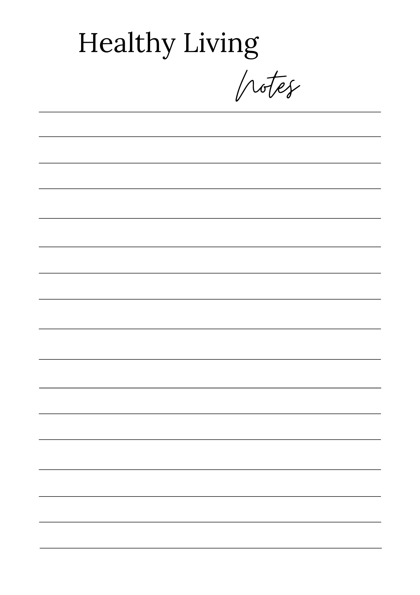 Healthy Living Journal